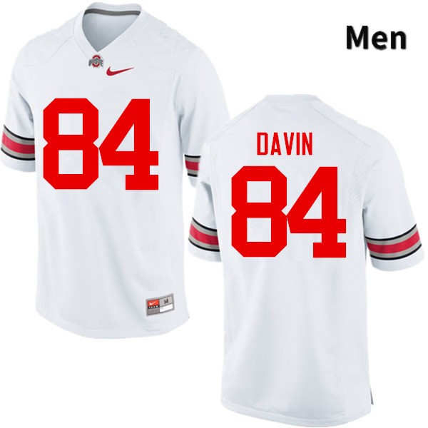 Ohio State Buckeyes Brock Davin Men's #84 White Game Stitched College Football Jersey